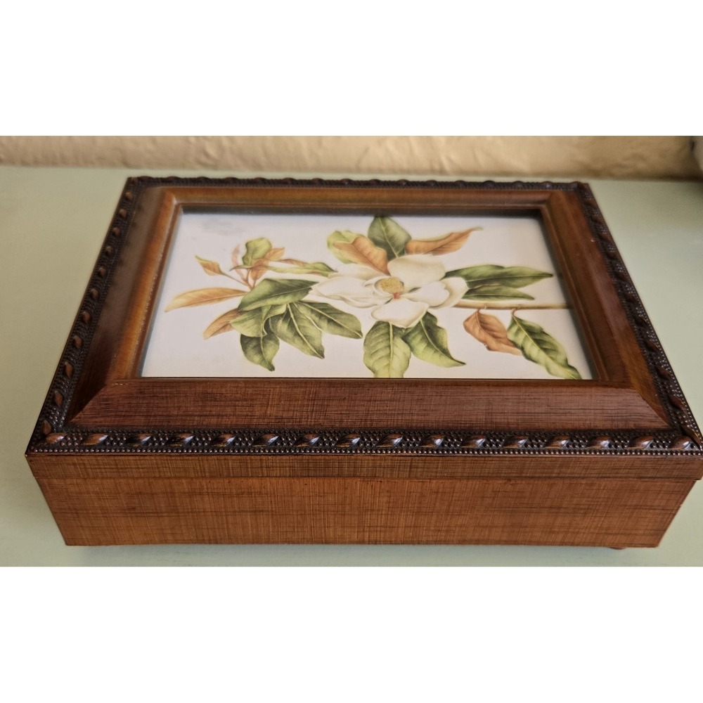 Jewelry Music Box Vintage Framed Art Ava Freeman Still Life